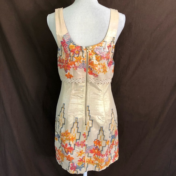 FREE PEOPLE Gold Western Mini Dress Big Bang 4 - Picture 6 of 7